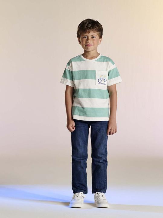 Actual product image Vertbaudet Jungen T-Shirt mit breiten Streifen und Recycling-Baumwolle (140)