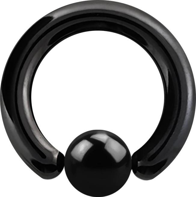 Produktbild Star Piercing Ball Closure Ring schwarz mit Titanium Schicht (Chirurgenstahl 316L, ohne Messing)