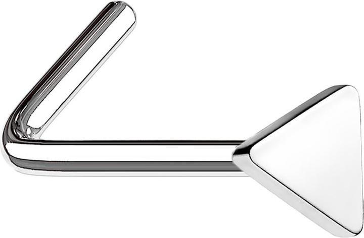 Star Piercing Nasenstecker gewinkelt silber mit Dreieck (ohne Messing, Chirurgenstahl 316L)
