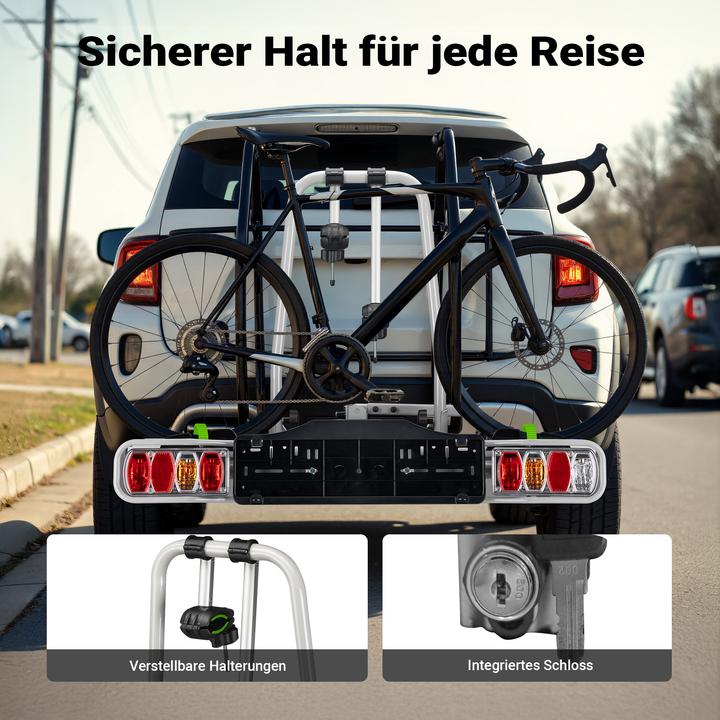 Actual product image Wiltec Bicycle rear carrier Tailgate carrier up to 60kg Bicycle carrier lockable