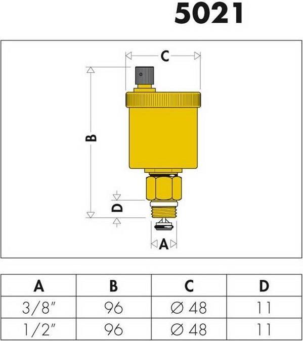 Actual product image Caleffi Quick air vent