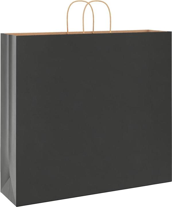 Produktbild VidaXL Kraftpapiertüten 50 Stk. mit Henkel Schwarz 54x15x49 cm Papiertüte (Geschenktüte, 50 x)
