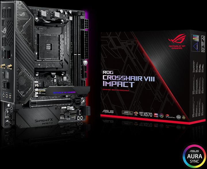 Actual product image ASUS ROG Crosshair VIII Impact (AM4, AMD X570, Mini-DTX)