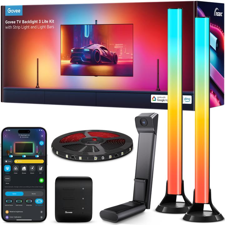 Govee TV Backlight 3 Lite Kit (Warmweiss, RGBIC, 41 cm, Indoor)