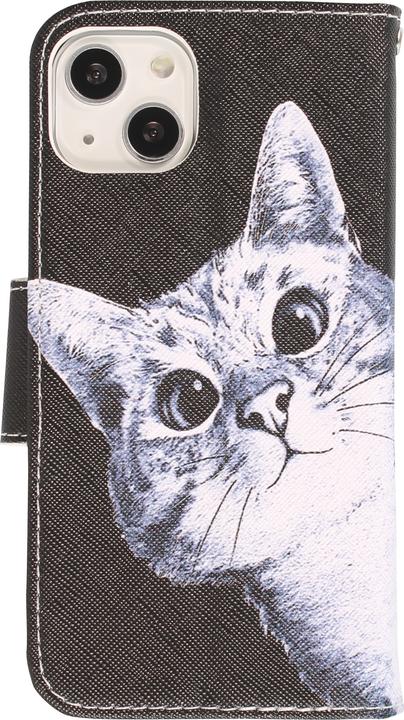 Image du produit PhoneLook Fourre Premium Wallet flip fermeture magnétique et porte-carte Cat Looking at you (Apple iPhone 13)