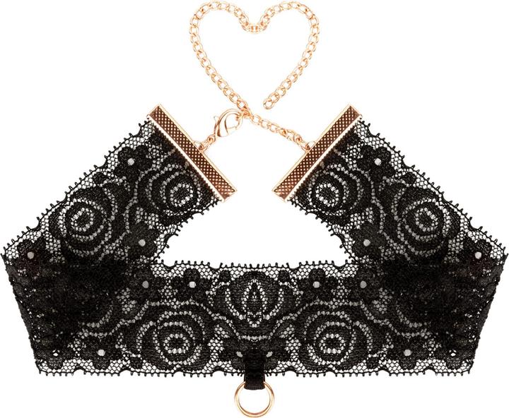 Produktbild Rosy Gold Spitzenmanschetten und Halsband Schwarz