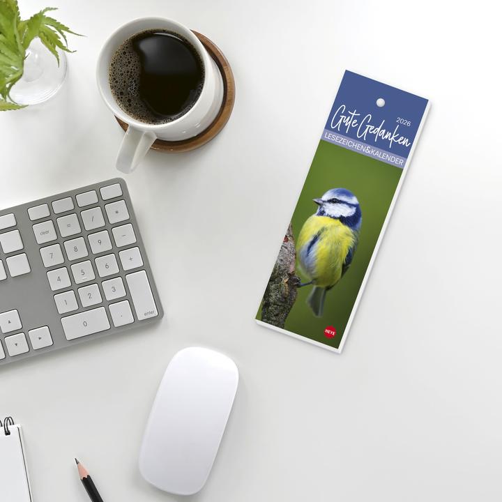 Produktbild Gute Gedanken Lesezeichen & Kalender 2026 (6 x 18 cm, Harter Einband, Deutsch)
