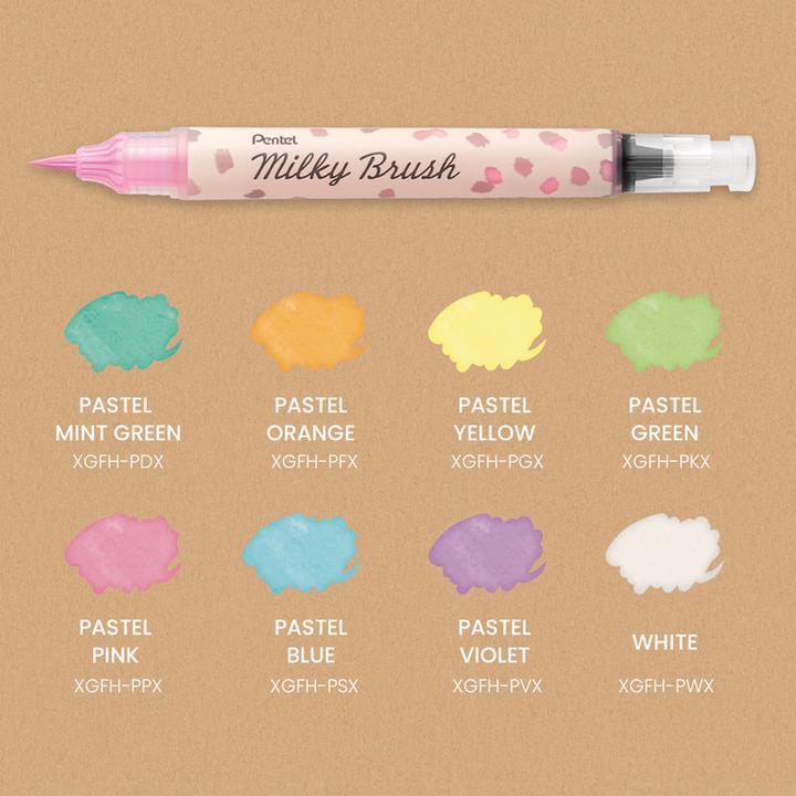 Actual product image Pentel Brush Pen Milky Brush Violet (Purple/pink/pink, 1 x)
