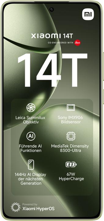Actual product image Xiaomi 14T + Curved Gaming Monitor 30" Launch Bundle (256 GB, Lemon Green, 6.67", Dual SIM, 50 Mpx, 5G)