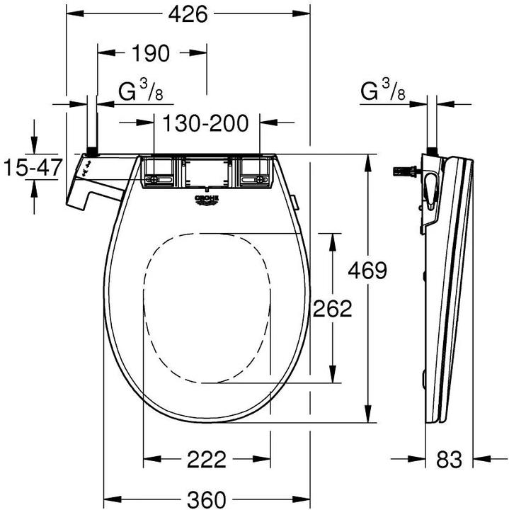Produktbild Grohe Bau Keramik Dusch-WC Aufsatz