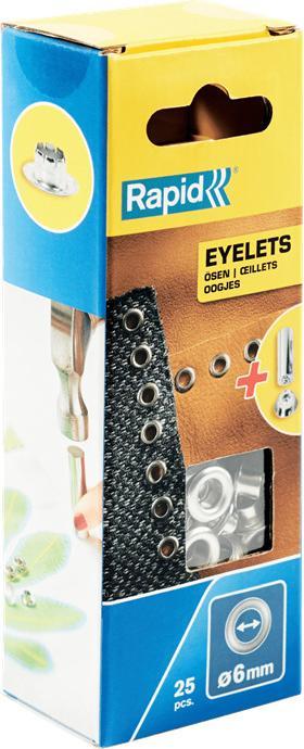 Produktbild Rapid Ösen 6mm 25 Stück + Einschlagwerkzeug