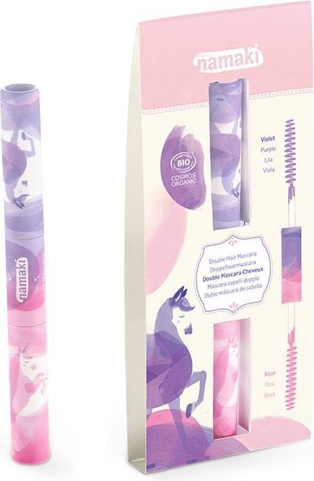 Namaki Bio Doppel-Haar-Mascara 9ml, violett & pink (Wimpernrollen)