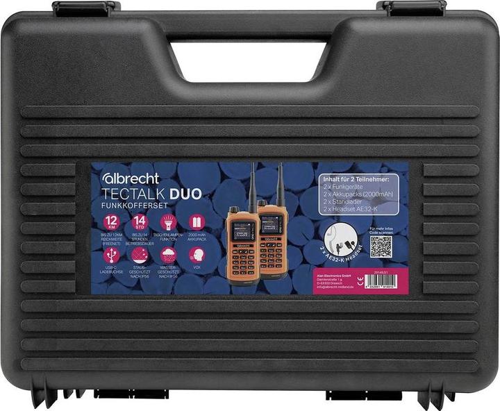 Actual product image Albrecht Tectalk Duo PMR 446 and Freenet 2-piece case set (8 km)