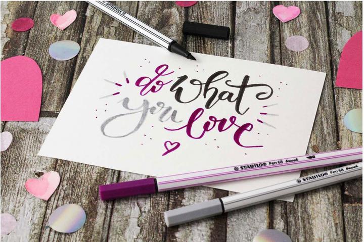 Produktbild STABILO Pen 68 brush Premium-Filzstift (Gelb, 1 x)