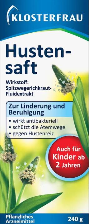 Actual product image Klosterfrau Cough Syrup for Relief and Soothing with Ribwort Herb Fluid Extract 240g (1 Piece)