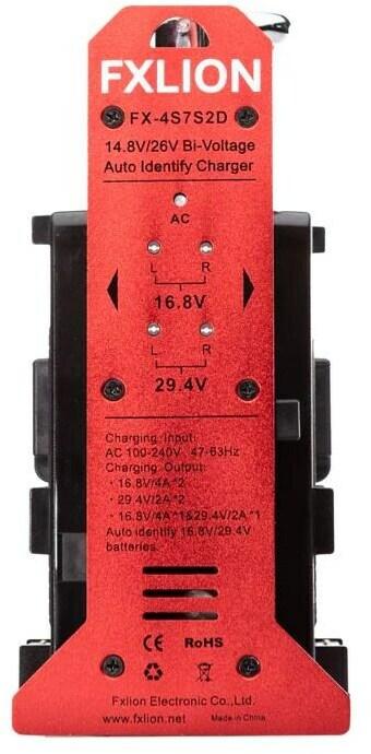 Actual product image Fxlion Double Charger V-Lock 14.8V/26V (Camera battery charger)