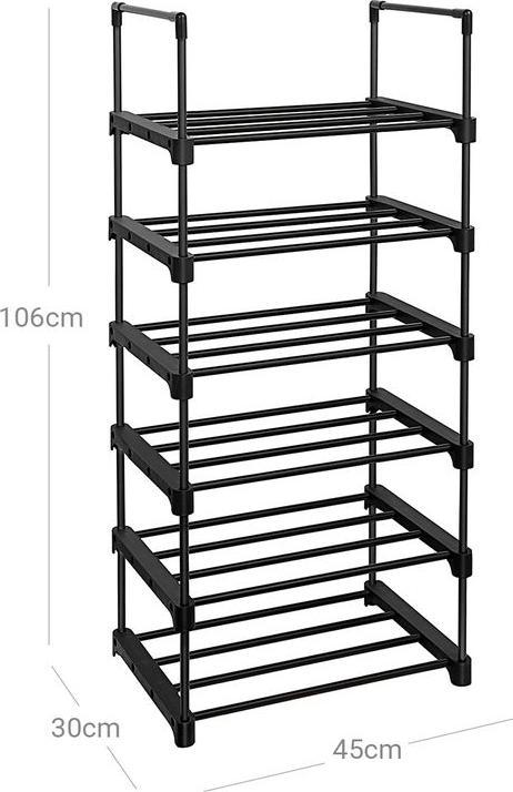 Actual product image Songmics Shoe rack black 45.0 x 30.0 x 106.0 cm (45 x 30 x 106 cm)