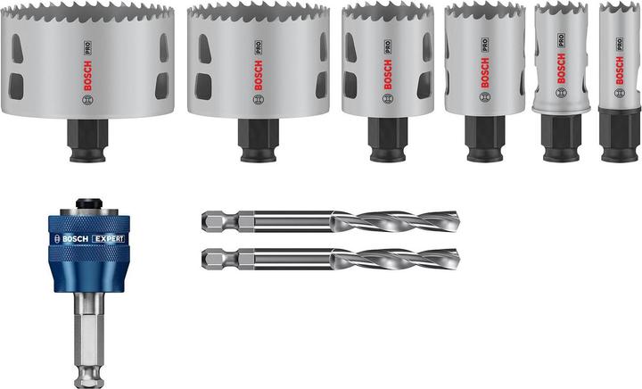 Bosch Professional Zubehör PRO Multi Material PC Plus Lochsägen-Set, 9-tlg. (44 mm, 19 mm, 68 mm, 83 mm, 38 mm, 25 mm)