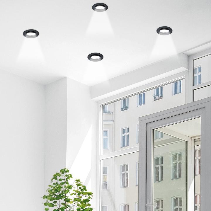 Produktbild Luminea Alu-Einbaustrahler-Rahmen, schwarz