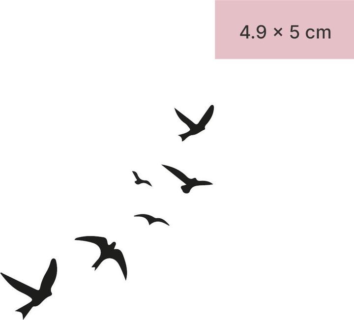 Actual product image minink Temporary tattoo - Flying birds