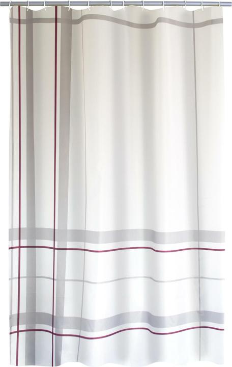 Produktbild Ridder Duschvorhang Scotty 180 x 200 cm, Grau/Rot (180 x 200 cm)