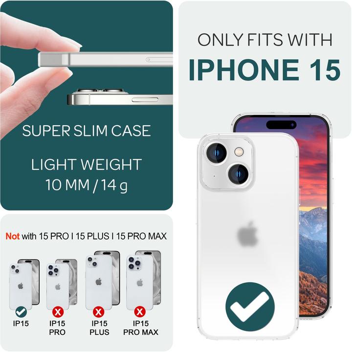 Immagine prodotto Nalia Custodia rigida estremamente sottile da 0,3 mm opaca (Apple iPhone 15)