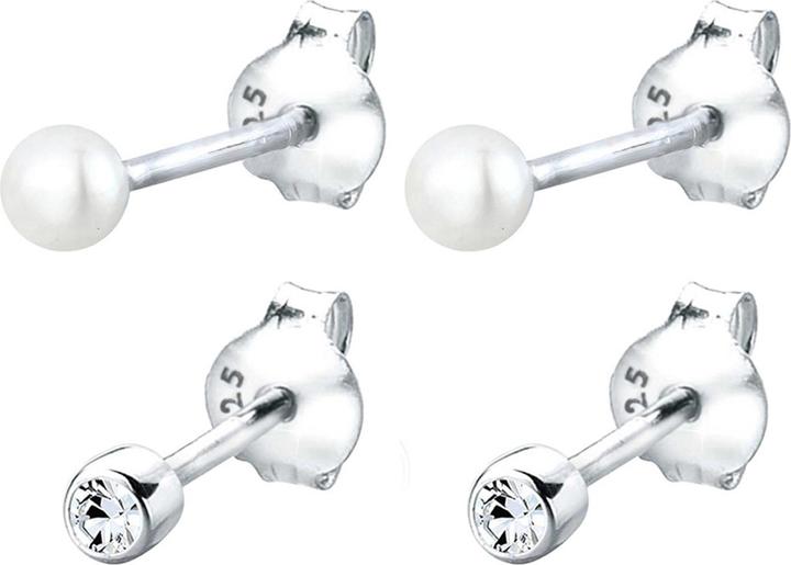 Immagine prodotto Elli Orecchini di base, perla, orecchini di perla (Argento 925, Perle coltivate d'acqua dolce, Cristallo di vetro)