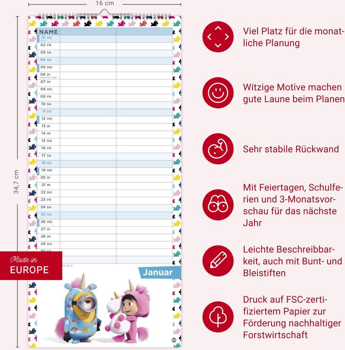 Image du produit Minions Planer für zwei 2026 (Allemand)