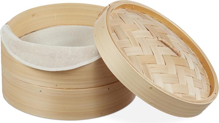 Relaxdays Dampfgarer (26 cm, Pflanzliche Werkstoffe)
