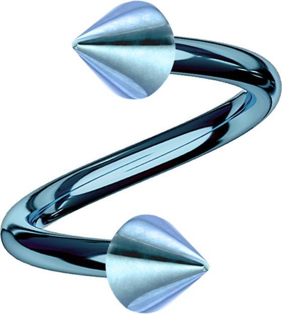 Produktbild Star Piercing Micro Spirale hellblau mit zwei Cones (Titan G23, ohne Messing)