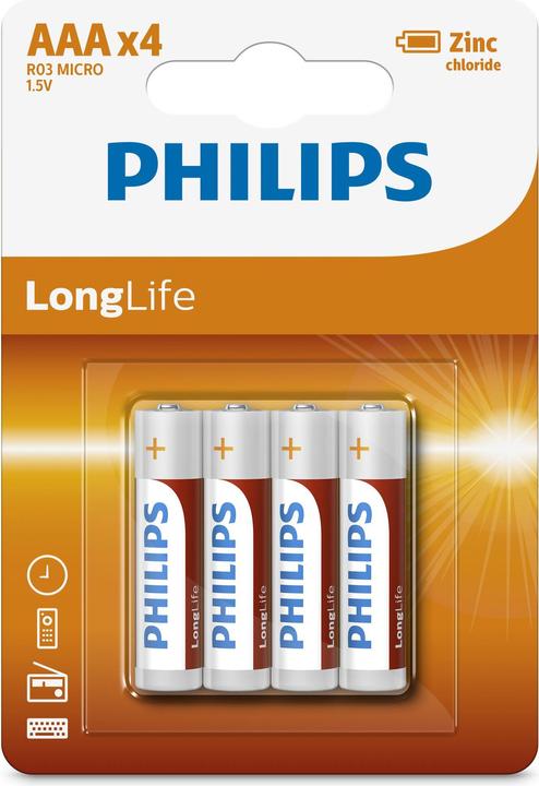 Image du produit Philips R3 AAA-longue durée de vie de la batterie (4 pcs, AAA)