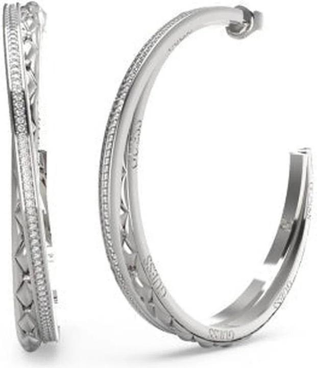 Guess 52MM MATELASSE & PAVE HOOPS Ohrringe (Edelstahl)