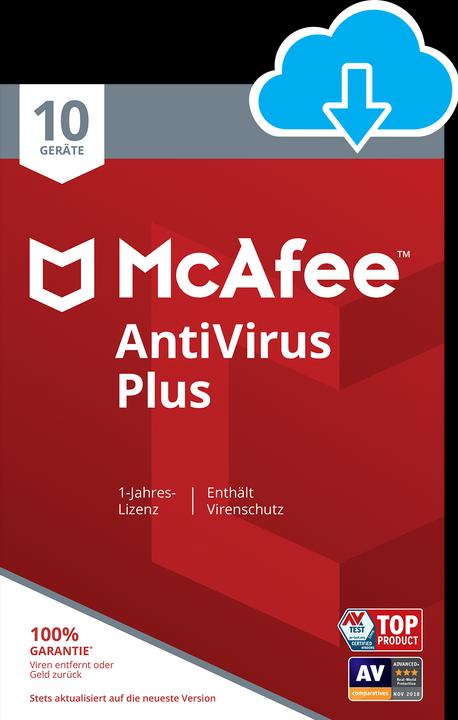 McAfee AntiVirus Plus (10 User, 1 Devices/Users, 12 months)