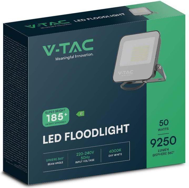 Actual product image V-TAC VT4456 LED floodlight 185 lmW50 W, 6500 K, IP65, B (9250 lm, IP65)