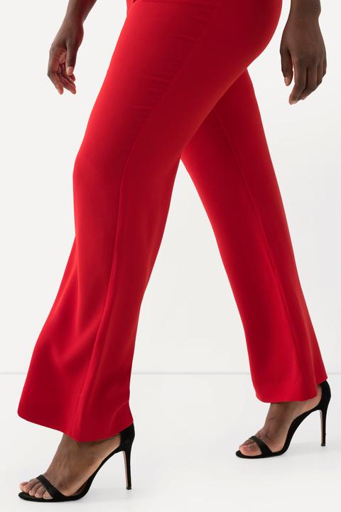 Actual product image Ulla Popken Triacetate Blend Wide Straight Leg Suit Pants (42)