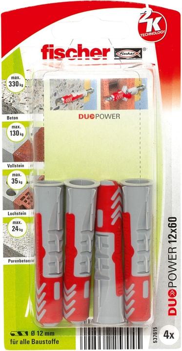 Productafbeelding Fischer 537615 Montagesets 4 x DUOPOWER 12x60 K (4) (4 Pcs.)