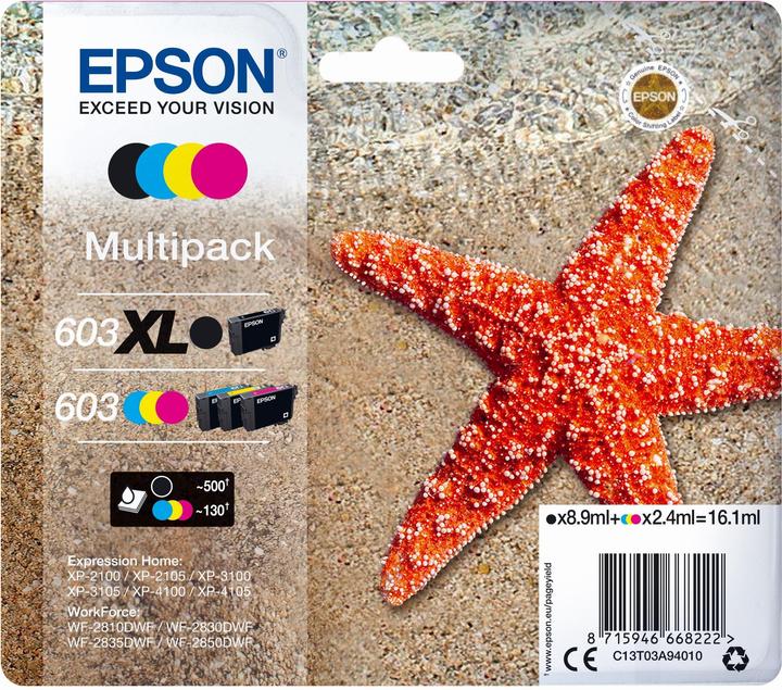 Immagine prodotto Epson 603 Multipack - Confezione da 4 - Nero, Giallo, Ciano, Magenta (M, FC, C, Y)