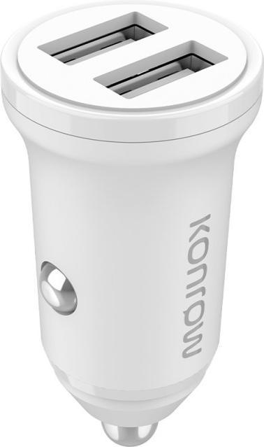 Produktbild Konrow KCC12AAW - Adapter für Zigarettenanzünder, 2 Ports USB A - Schnellladung 12 W, Weiss (Kompatibel, B