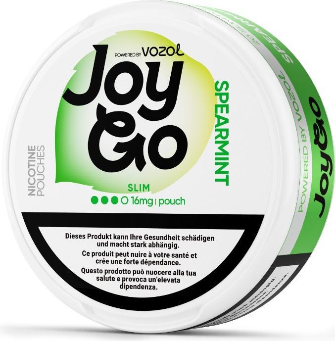Vozol JoyGo Snus - Spearmint, 16mg (Nicotine Pouches, 16 mg)