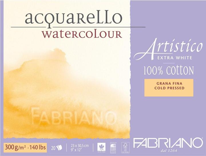 Image du produit Fabriano Bloc d'aquarelle Artistico Extra White (23 x 30,5 cm)