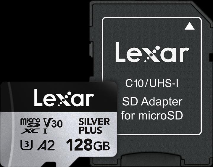 Actual product image Lexar Professional Silver Plus (128 GB, microSDXC, U3, UHS-I)
