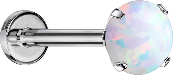 Immagine prodotto Star Piercing Labret Micro Threadless argento Set bianco opale (Titanio G23, senza ottone)
