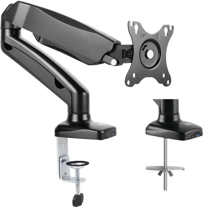 Monitor desk mount, 1 screen up to 32", gas spring (Tisch, 32")
