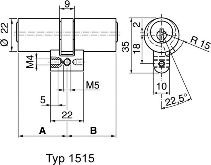 Produktbild Kaba Doppelzylinder 8 Typ 1515 Schliessung 5000 (Profildoppelzylinder)