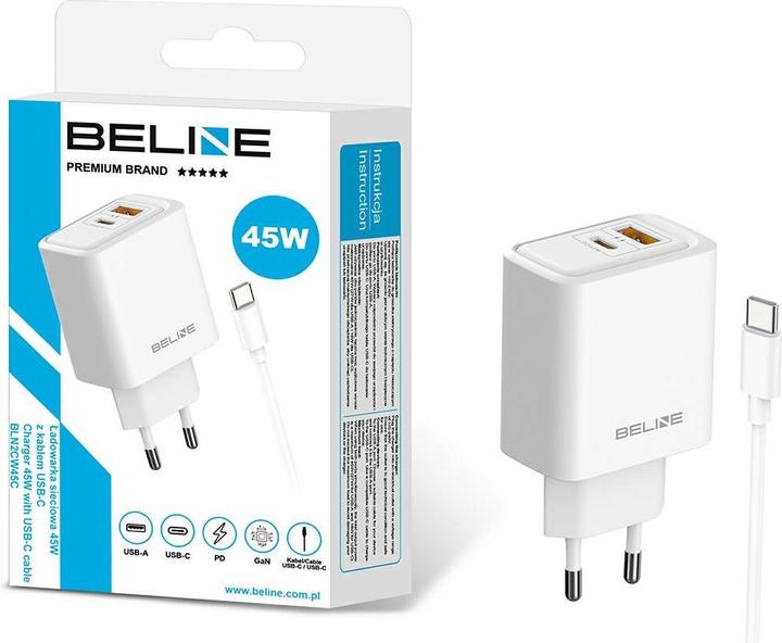Image du produit Beline Wall charger 45W + cable USB-C BLN2CW45C white (45 W)