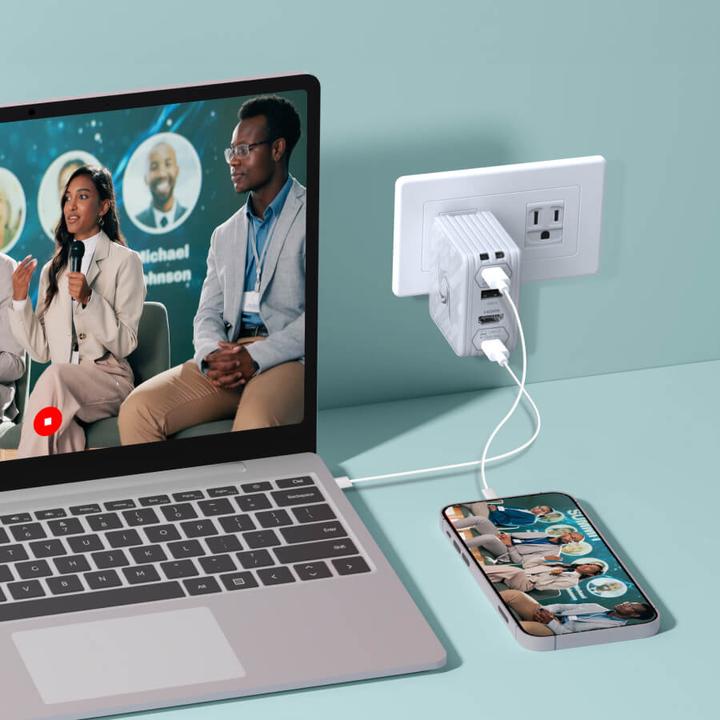 Immagine prodotto AVerMedia Dock di ricarica, EliteGO (GC313Pro) Bianco, 100W GaN, HDMI (Mac)