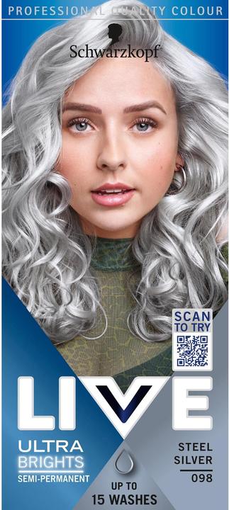 Immagine prodotto Schwarzkopf Live Colore semipermanente 098 Steel Silver (98 Acciaio Argento)
