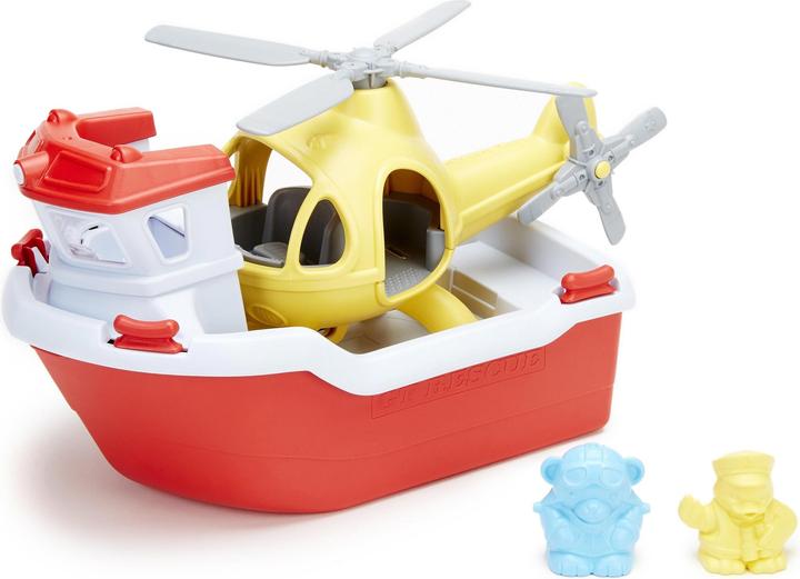 Green Toys Lifeboat with helicopter