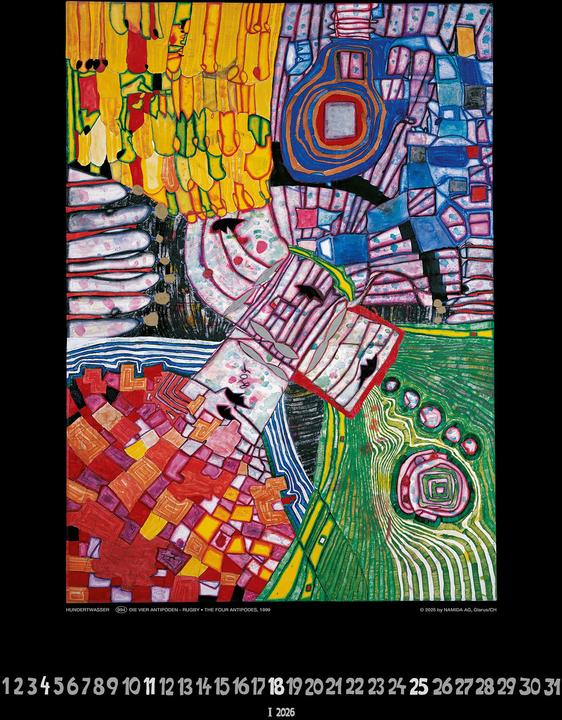 Produktbild Hundertwasser Art Calendar 2026 (44 x 34 cm, Harter Einband, Deutsch)