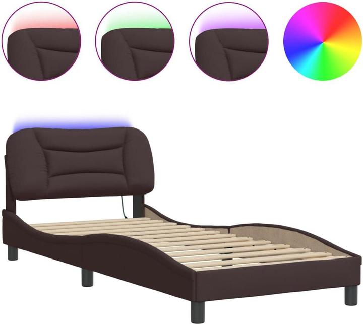 Produktbild VidaXL Bettgestell mit LED Stoff (90 x 190 cm)